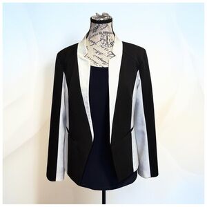 Alice + Trixie Black Ivory Colorblock Open Blazer Silk Lined Size M